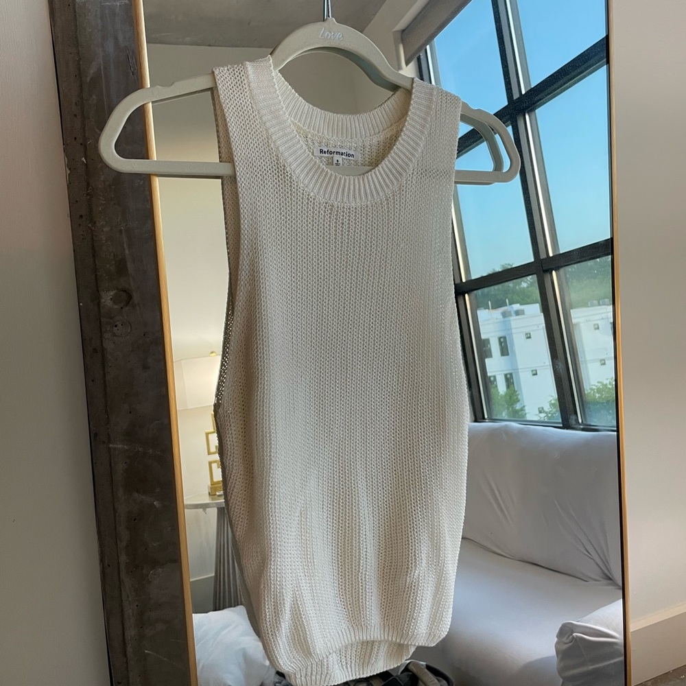 Reformation white knit tank